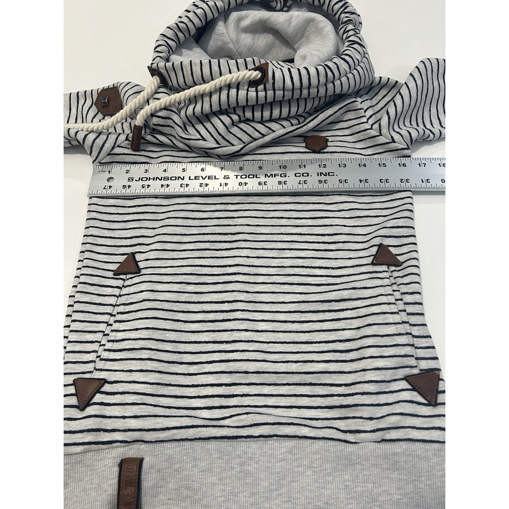 NAKETANO Darth X Striped Funnel Neck Pullover Hoodie Sweatshirt Size Small - Picture 6 of 7